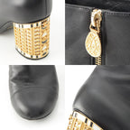 Chanel Leather CC Logo Ankle Boots Shoes Black 37 — view 8