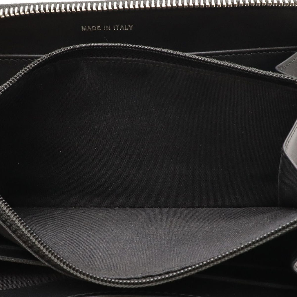 Chanel CC Logo Zip Around Wallet Enamel Patent Leather Black Silver Har — view 8