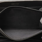 Chanel CC Logo Zip Around Wallet Enamel Patent Leather Black Silver Har — view 8