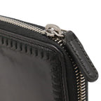 Chanel CC Logo Zip Around Wallet Enamel Patent Leather Black Silver Har — view 6