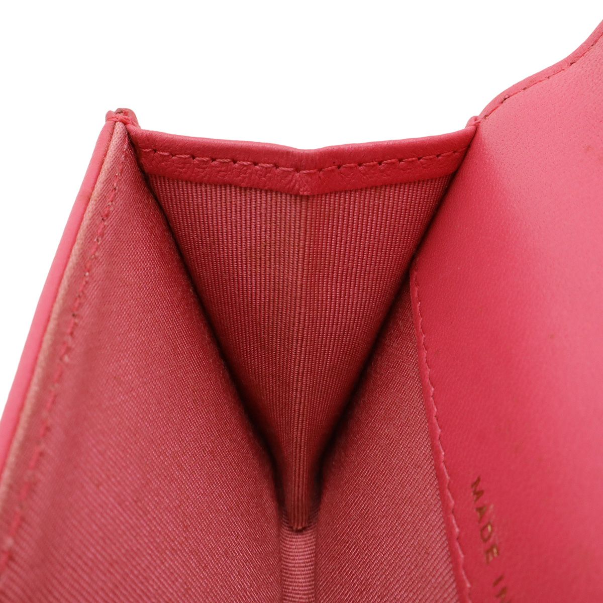 Chanel Quilted CC Logo Business Card Holder Case Lambskin Leather Pink — view 5
