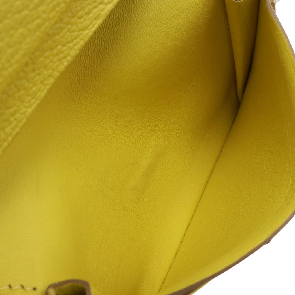 Hermes Bearn Card Case Business Holder Chevre Leather Lime — view 6
