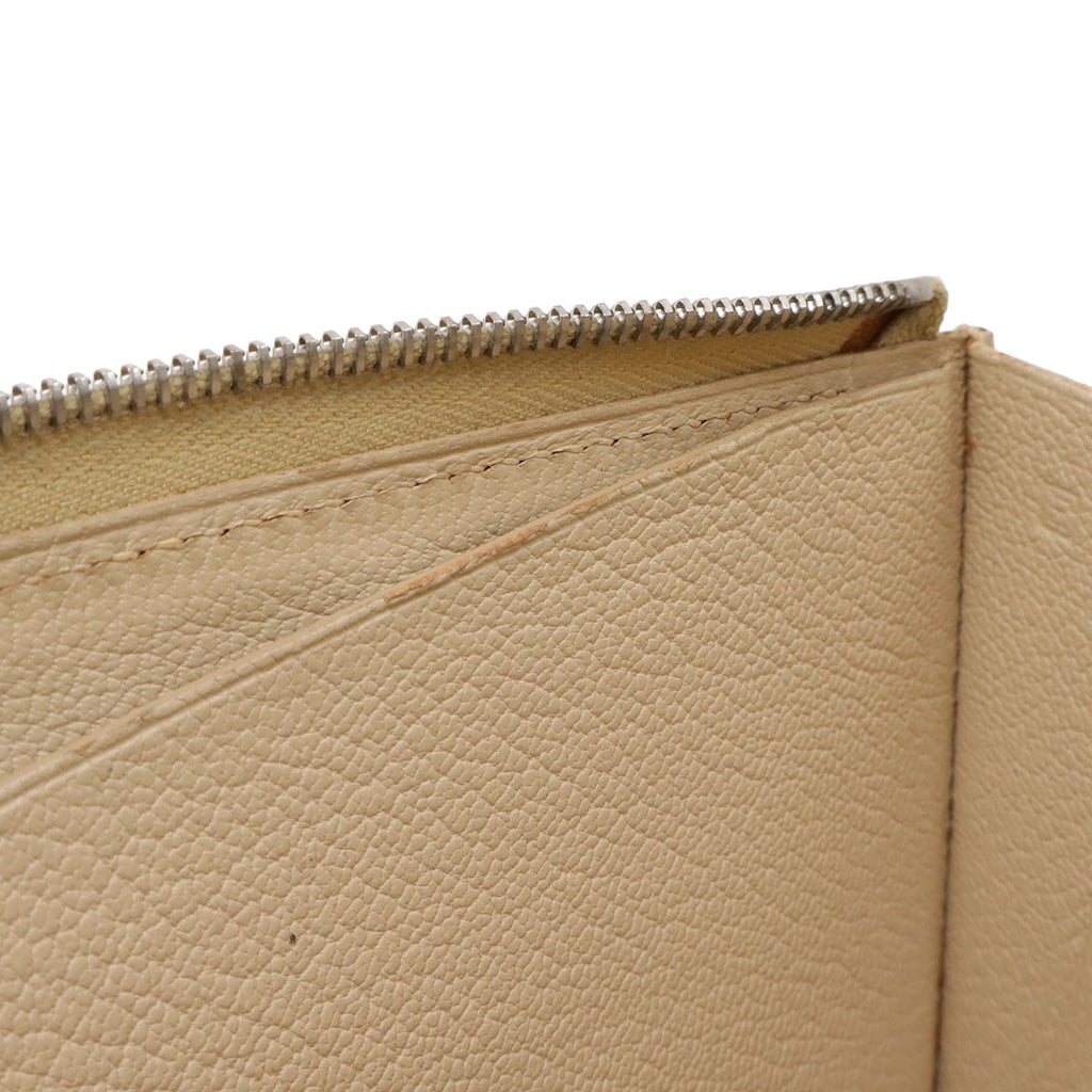 Hermes Remix Card Case L-shape Zipper Strap Leather Beige Silver — view 6