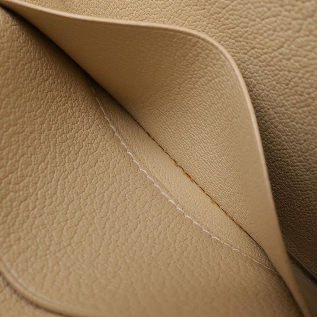 Hermes Remix Card Case L-shape Zipper Strap Leather Beige Silver — view 7