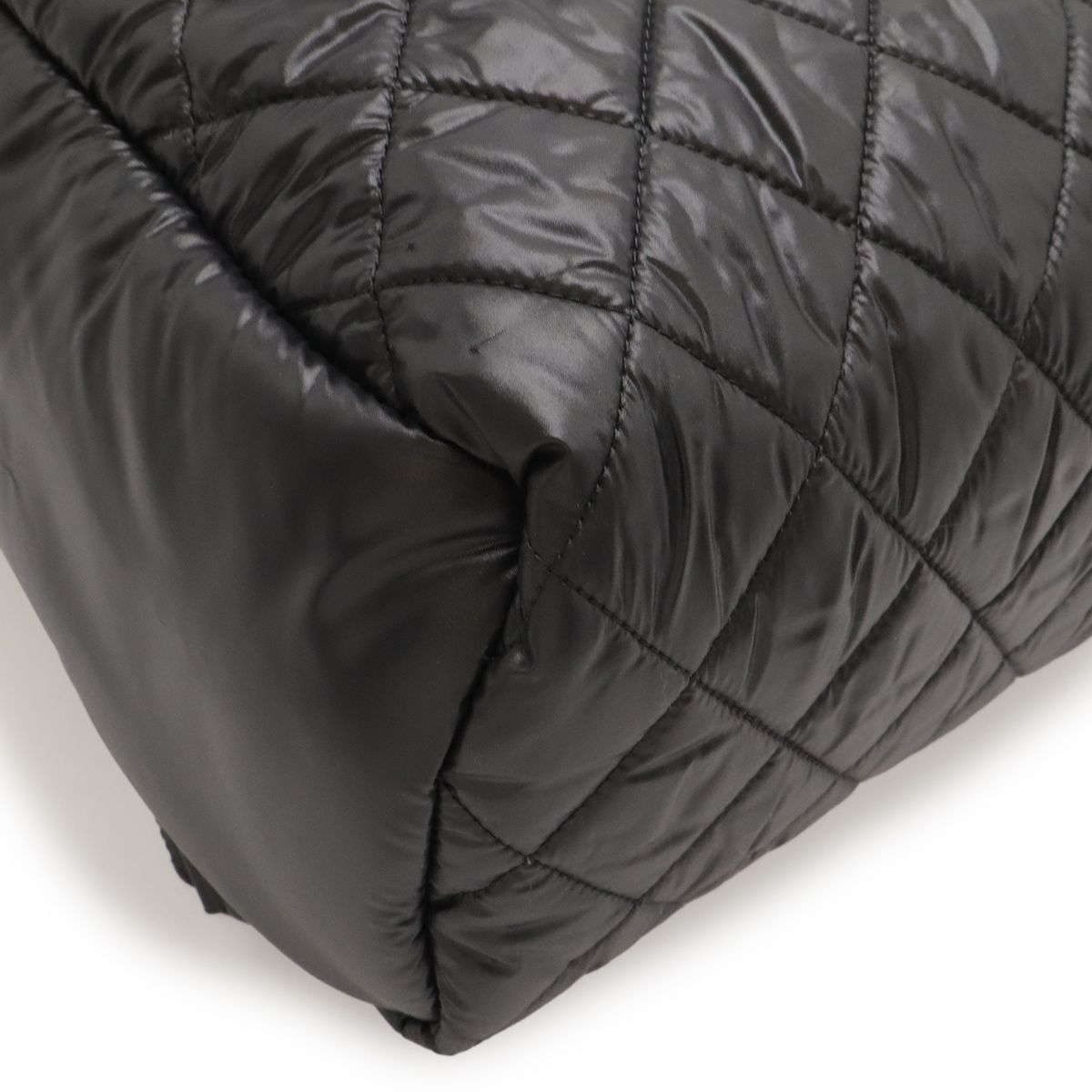 Chanel Coco Cocoon Backpack Quilted Nylon Leather Black — view 3
