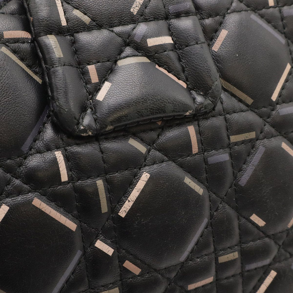 Dior Christian New Rock Cannage Chain Shoulder Bag Leather Black Silver — view 4