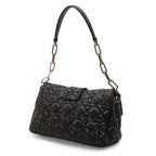 Dior Christian New Rock Cannage Chain Shoulder Bag Leather Black Silver — view 2