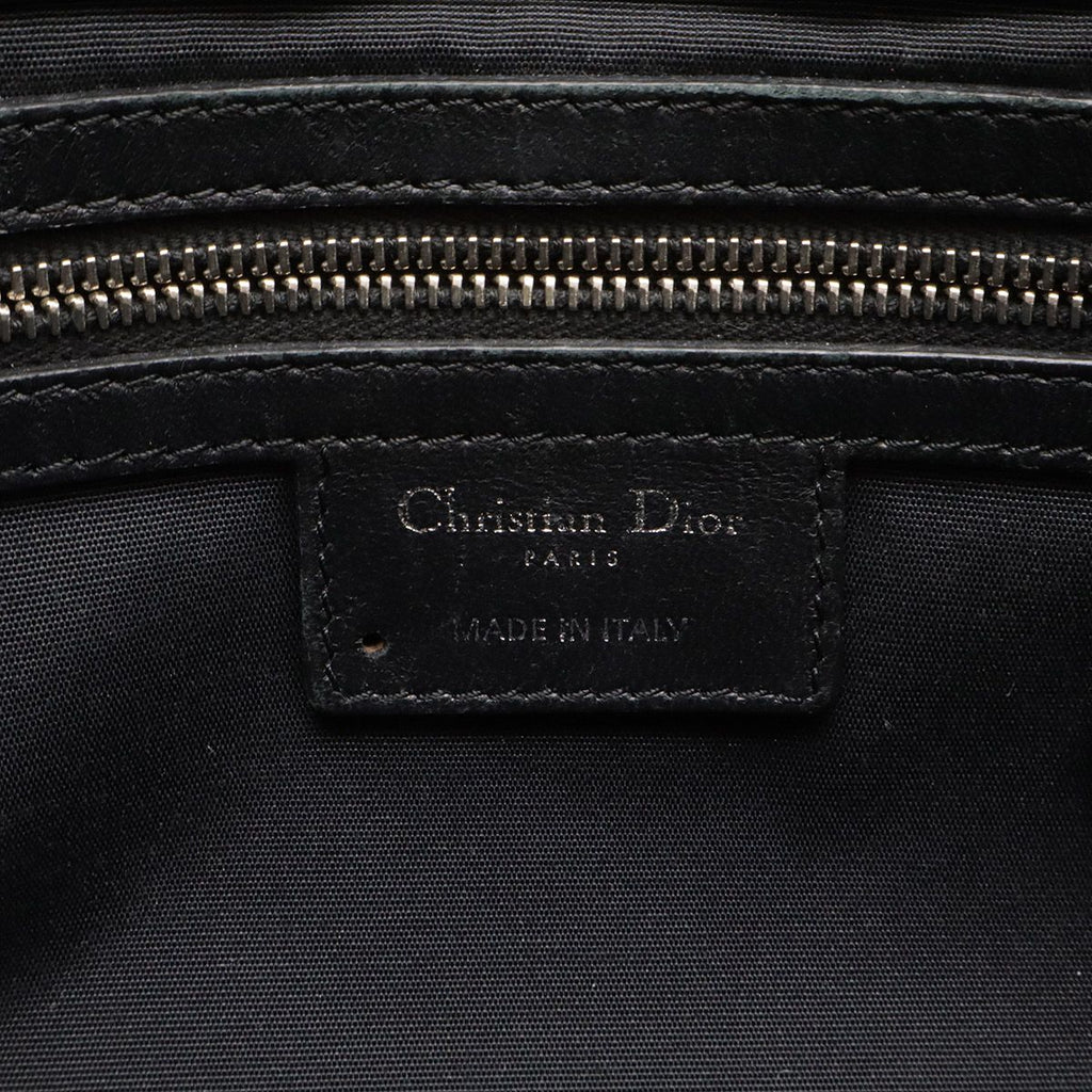 Dior Christian New Rock Cannage Chain Shoulder Bag Leather Black Silver — view 9