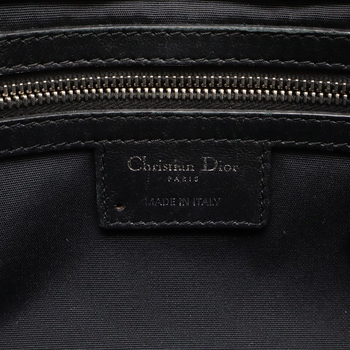 Dior Christian New Rock Cannage Chain Shoulder Bag Leather Black Silver — view 9