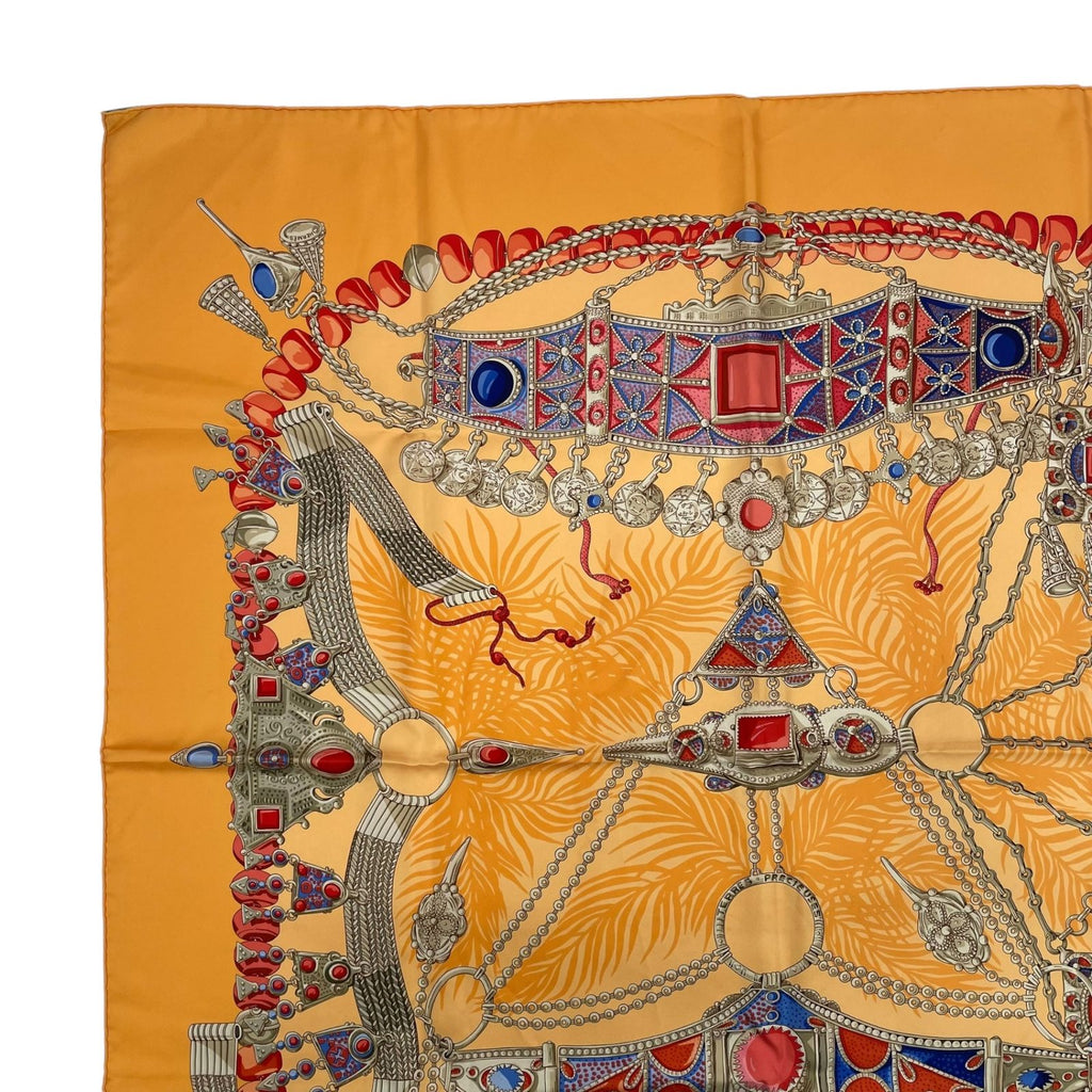 Hermes Silk Scarf Terres Precieuses Precious Places Orange Box — view 3