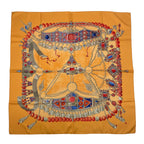 Hermes Silk Scarf Terres Precieuses Precious Places Orange Box — view 2