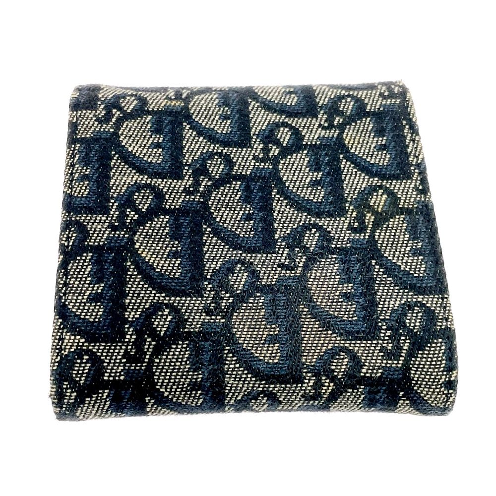 Dior Christian Leather Canvas Trotter Trifold Wallet — view 5
