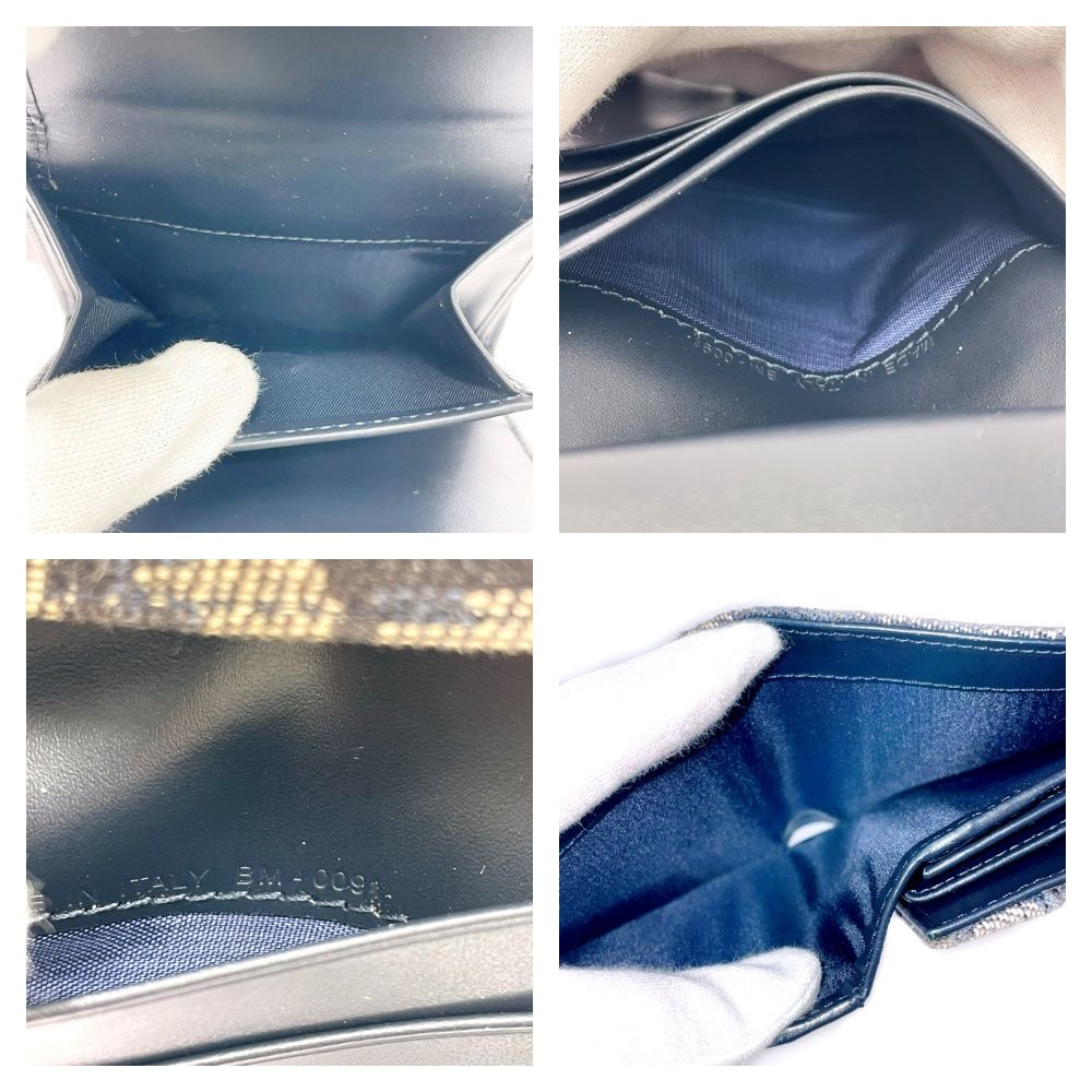 Dior Christian Leather Canvas Trotter Trifold Wallet — view 8