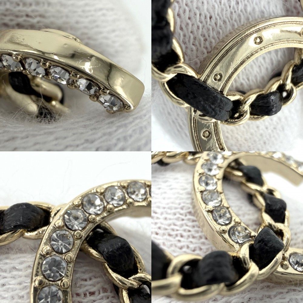Chanel Earrings Chain CC Logo 25 Rhinestone — view 5
