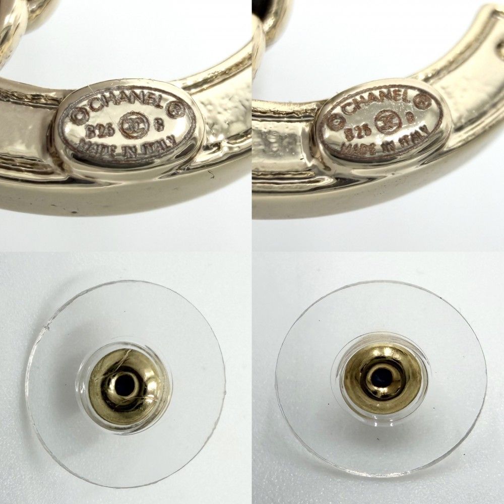 Chanel Earrings Chain CC Logo 25 Rhinestone — view 4