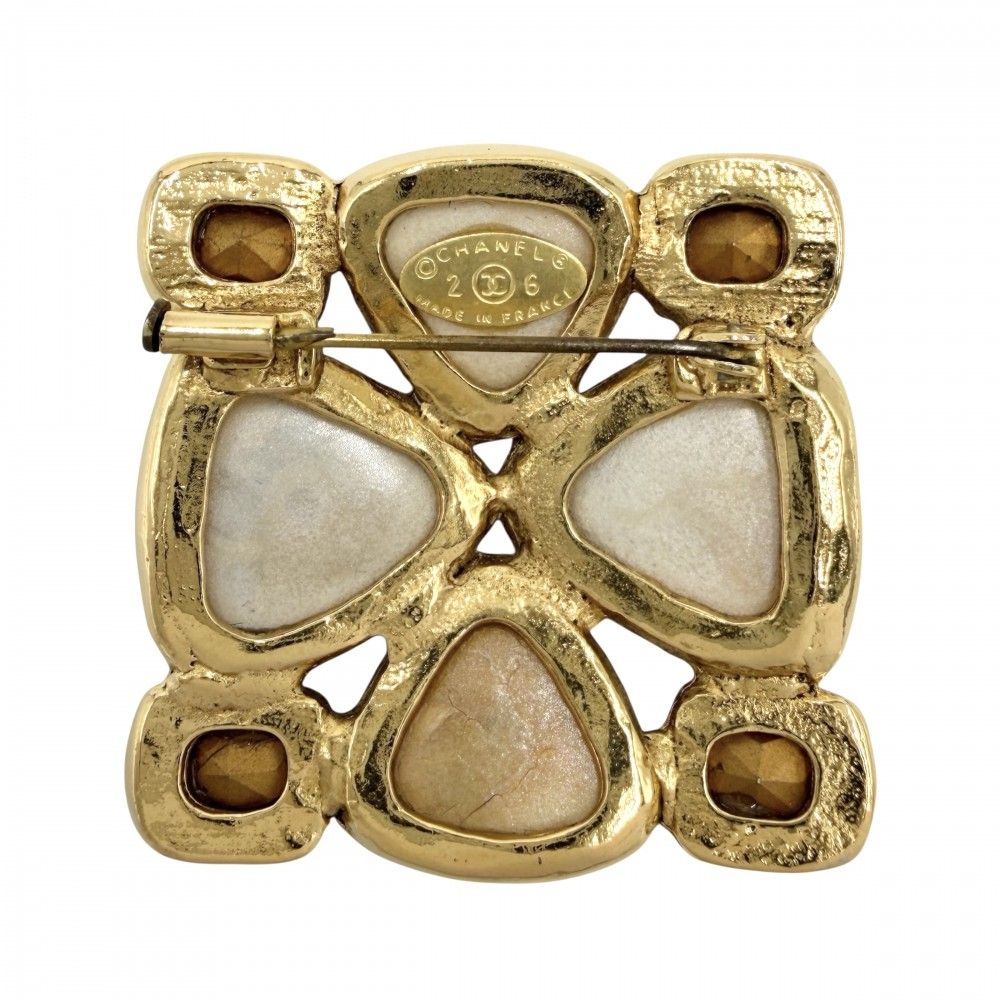Chanel Brooch CC Logo Coco Rhinestone Faux — view 2