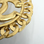 Chanel Brooch CC Logo Vintage Round Gold Plated — view 9