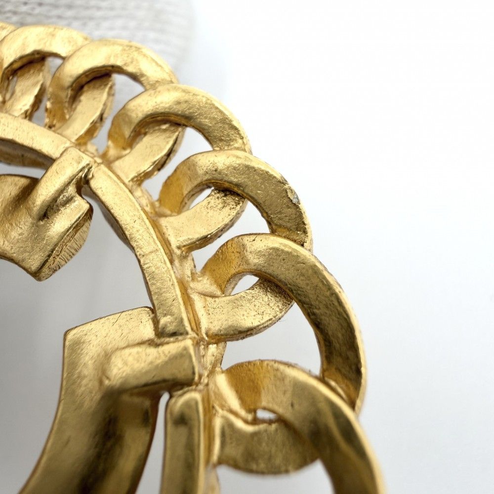 Chanel Brooch CC Logo Vintage Round Gold Plated — view 6