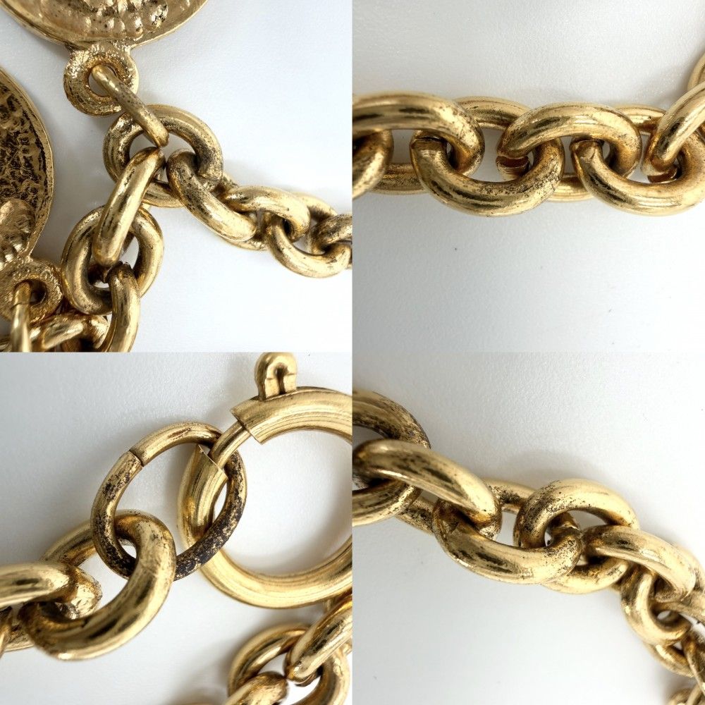 Chanel Necklace CC Logo Coco Chain Vintage Round Coin Motif Medal — view 6