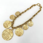 Chanel Necklace CC Logo Coco Chain Vintage Round Coin Motif Medal — view 3