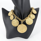 Chanel Necklace CC Logo Coco Chain Vintage Round Coin Motif Medal — view 2