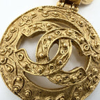 Chanel Necklace Long Round CC Logo Vintage Pendant Accessorie — view 9