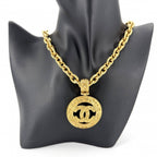 Chanel Necklace Long Round CC Logo Vintage Pendant Accessorie — view 3