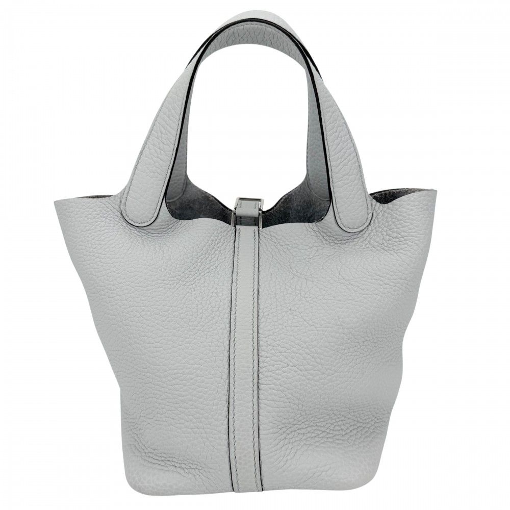 Hermes Handbag Picotin Lock PM Twill Light Blue — view 2