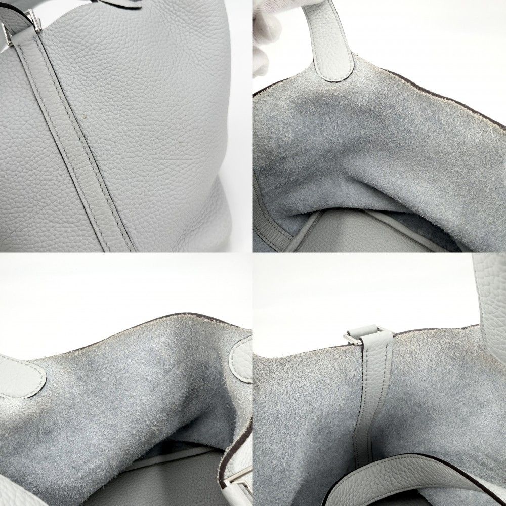 Hermes Handbag Picotin Lock PM Twill Light Blue — view 6