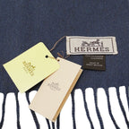 Hermes Muffler Shawl Cashmere Charcoal Cold Protection Scarf — view 4