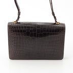 Hermes Fonzbell Croco Gold Shoulder Bag Brown — view 4
