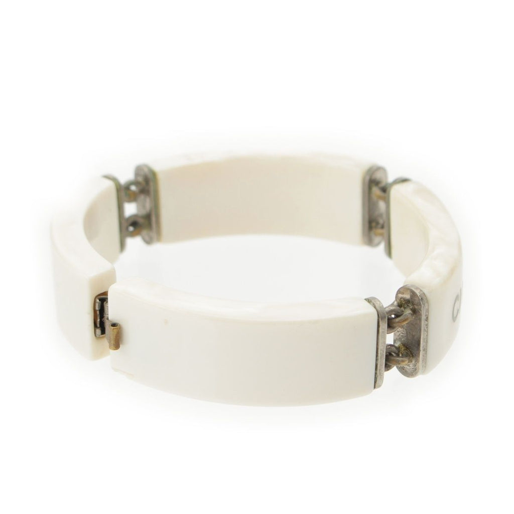 Chanel Plastic Logo Bracelet White — view 4