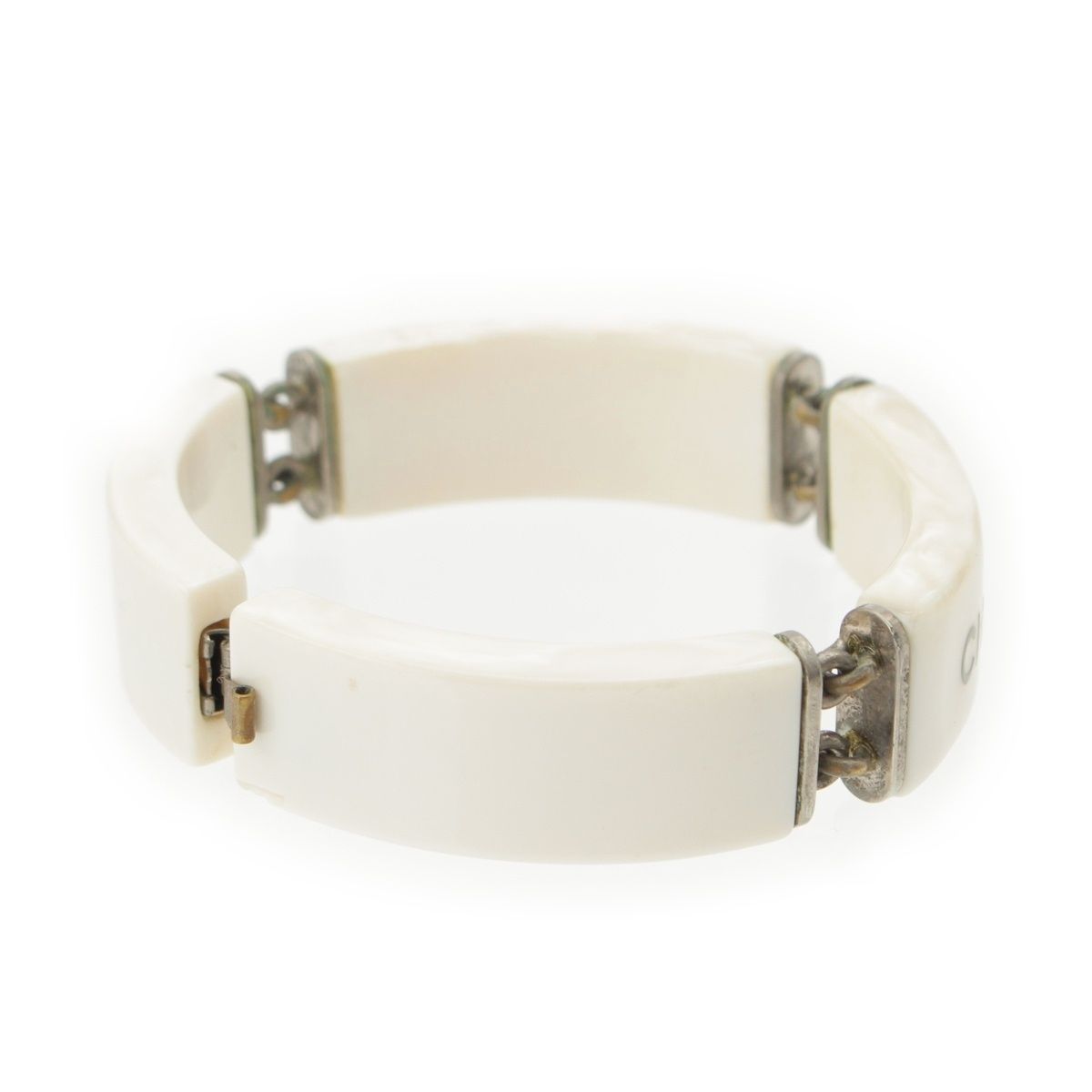 Chanel Plastic Logo Bracelet White — view 4