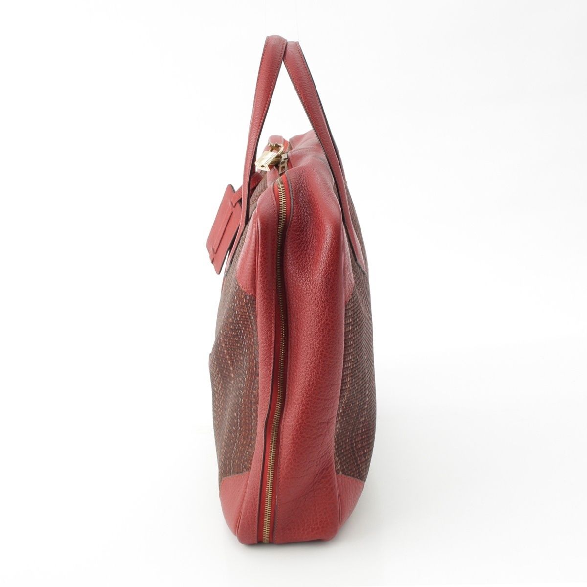 Hermes Victoria 45 Crinoline Buffalo Boston Bag Rouge Ash — view 3