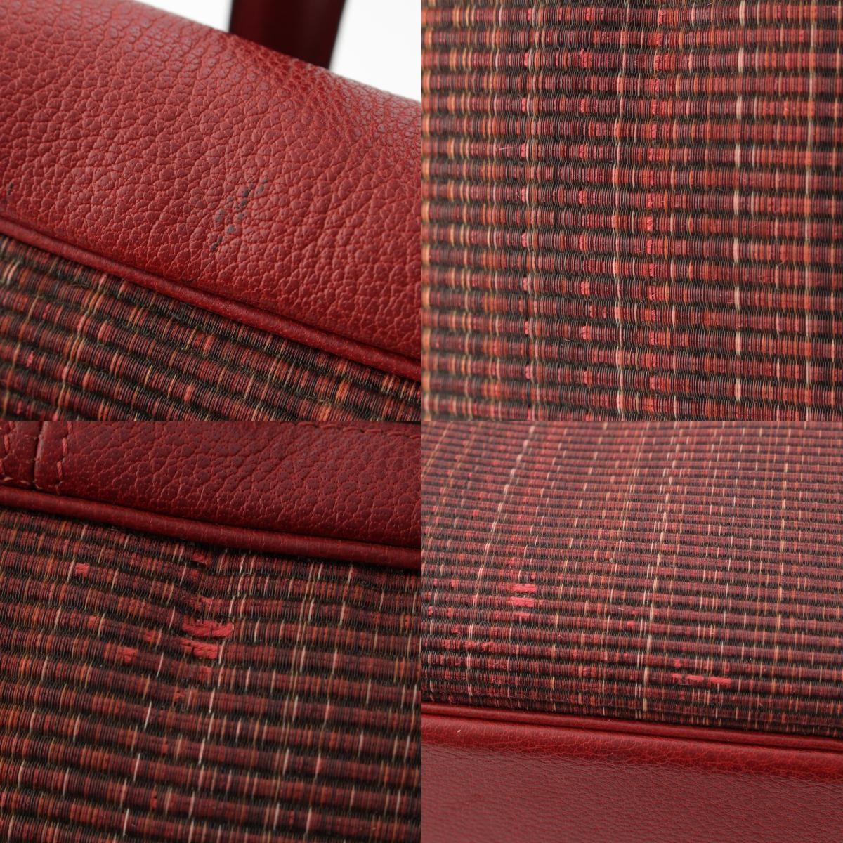 Hermes Victoria 45 Crinoline Buffalo Boston Bag Rouge Ash — view 9