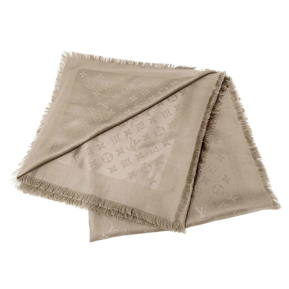 Louis Vuitton Muffler Shawl Silk Wool Monogram Verone Scarf — view 2