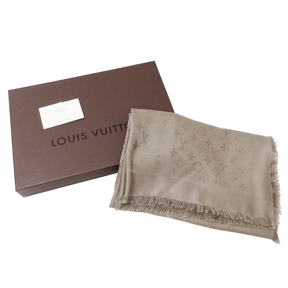 Louis Vuitton Muffler Shawl Silk Wool Monogram Verone Scarf — view 3