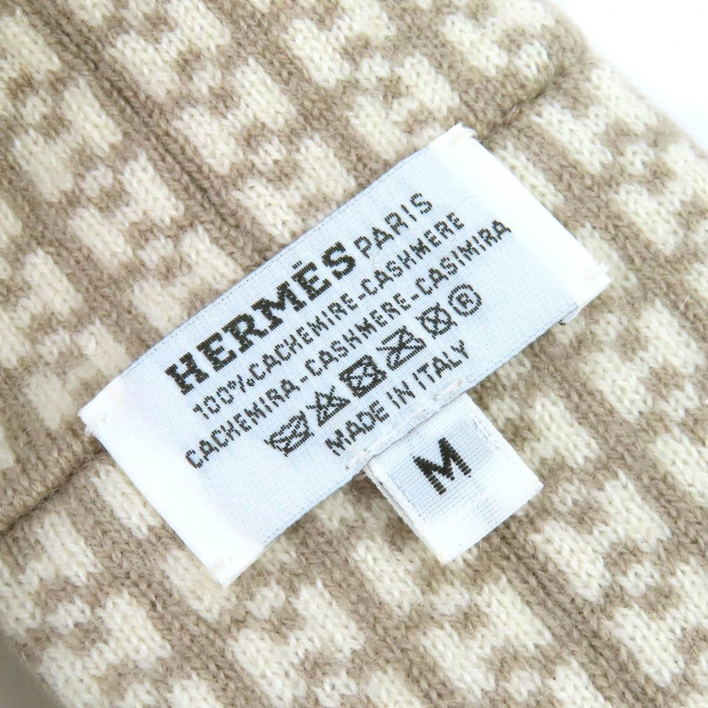 Hermes Giovanna 100% Cashmere Etoupe Ecru Logo Knit Headband Hair — view 7
