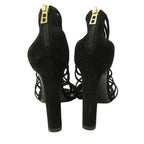 Hermes Sandals Shoes High Heels Suede 37 Black — view 5