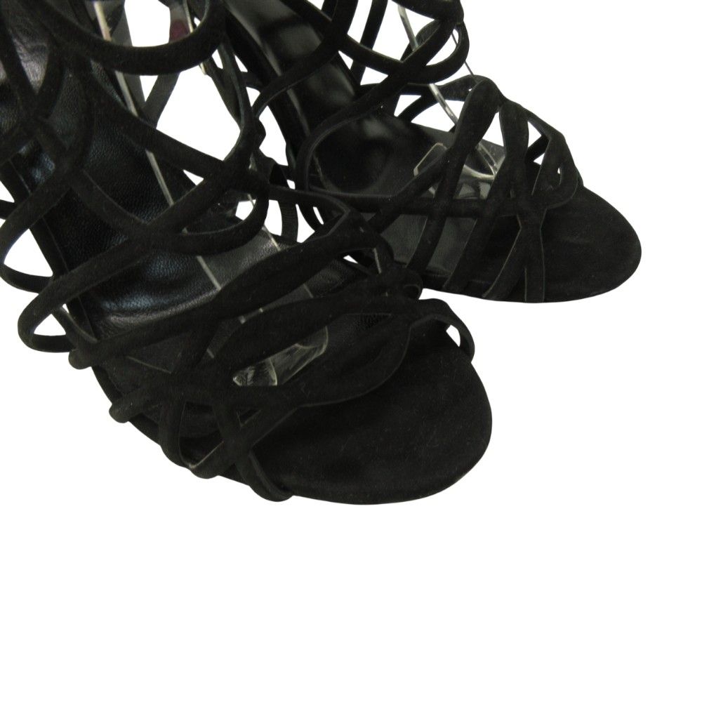 Hermes Sandals Shoes High Heels Suede 37 Black — view 3