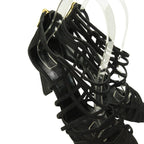 Hermes Sandals Shoes High Heels Suede 37 Black — view 4