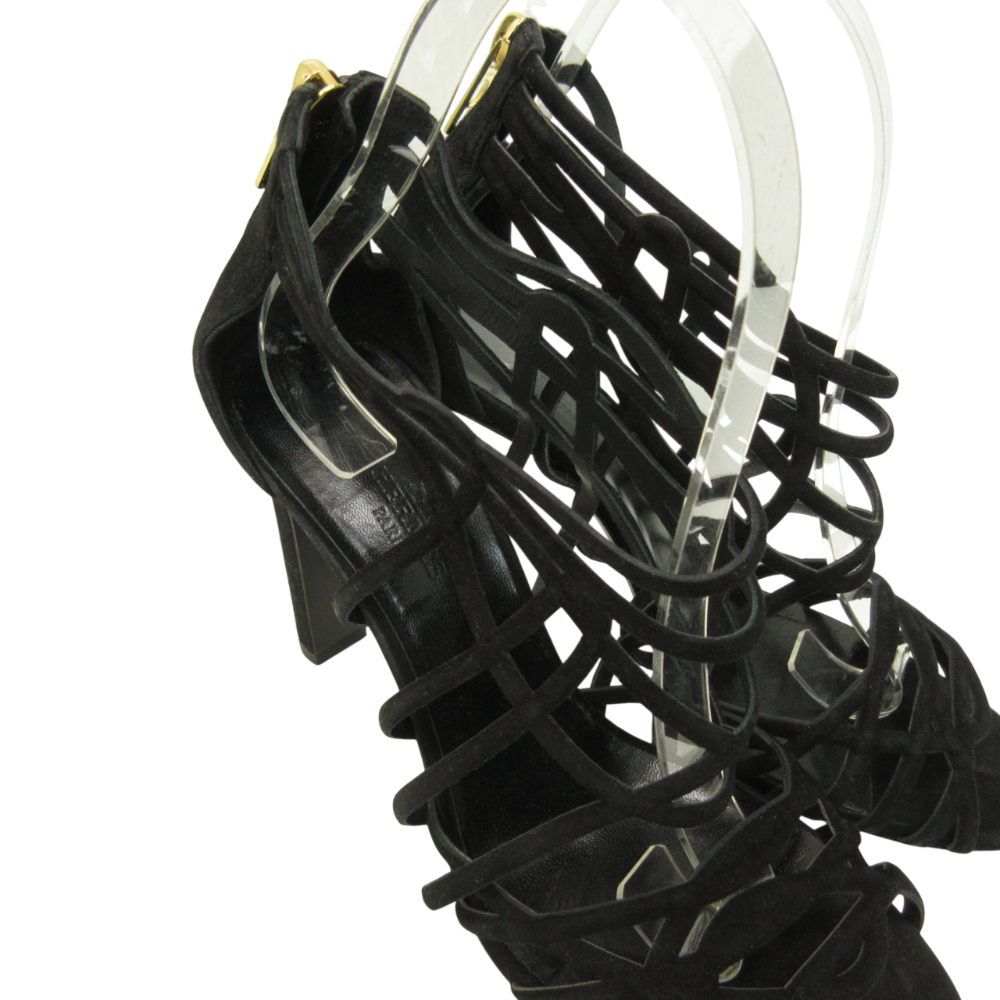 Hermes Sandals Shoes High Heels Suede 37 Black — view 4