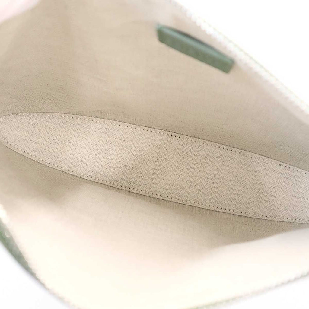 Loewe Leather Clutch Pouch Khaki — view 6
