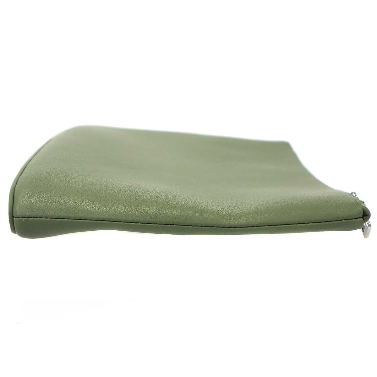 Loewe Leather Clutch Pouch Khaki — view 3