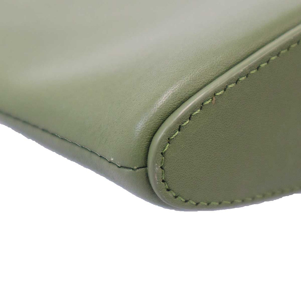Loewe Leather Clutch Pouch Khaki — view 8