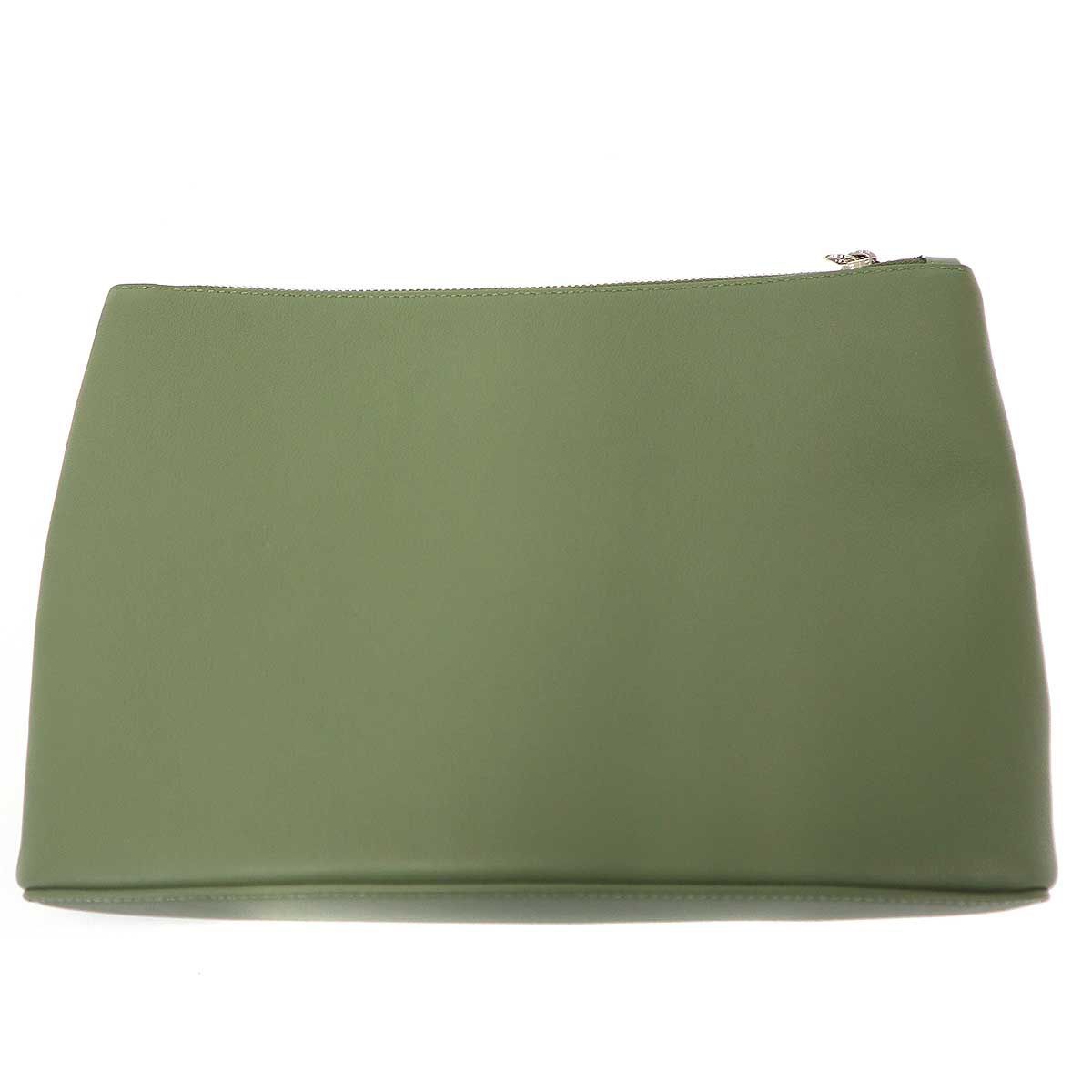Loewe Leather Clutch Pouch Khaki — view 2