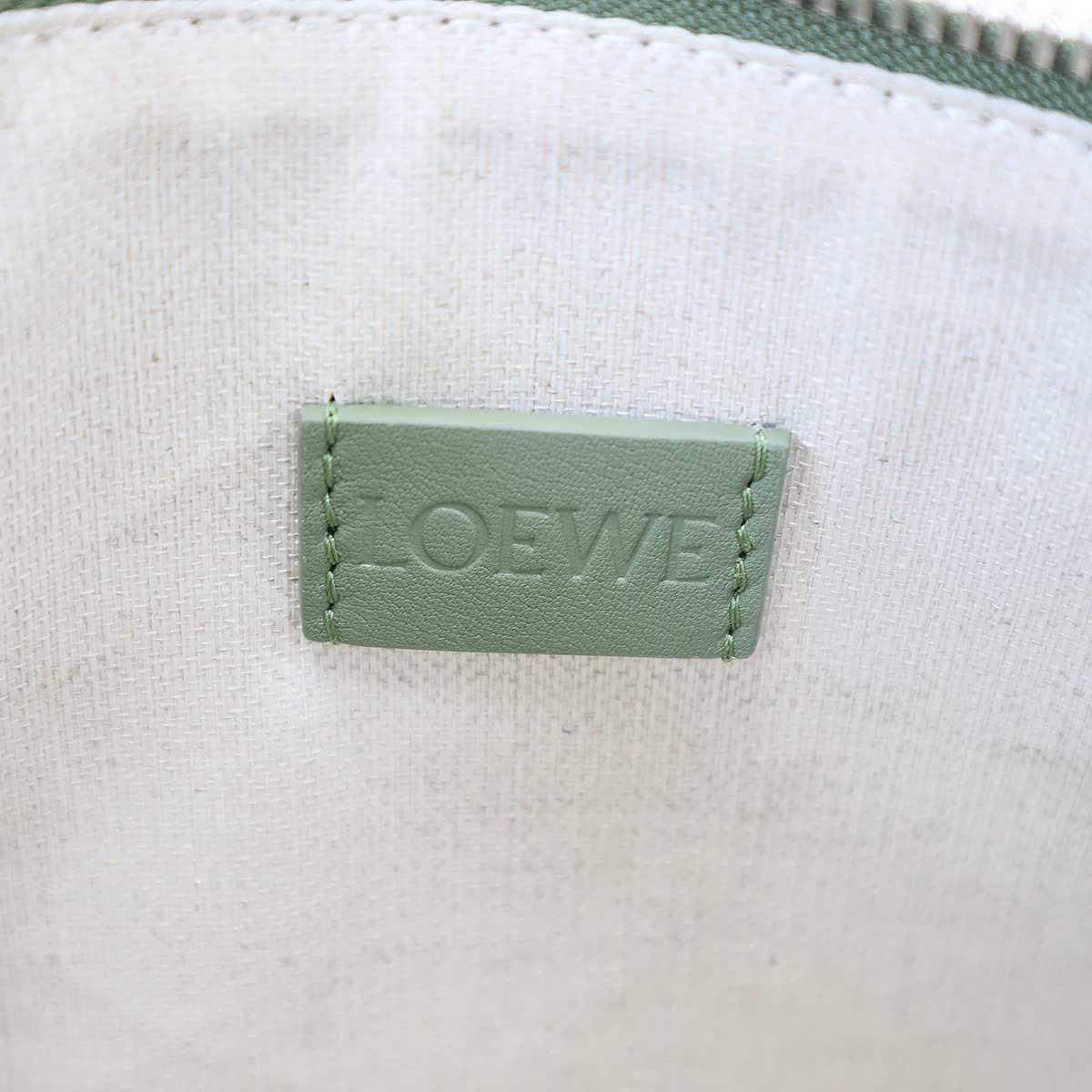 Loewe Leather Clutch Pouch Khaki — view 5
