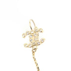 Chanel 18C Rhinestone Flower Earrings Set Gold — view 5