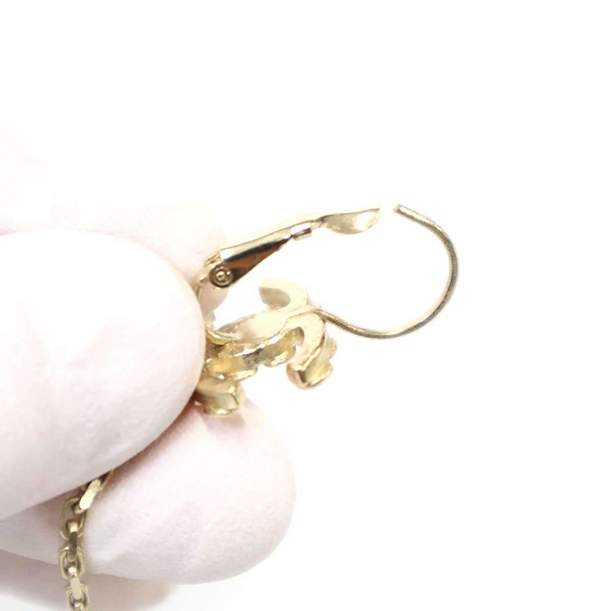 Chanel 18C Rhinestone Flower Earrings Set Gold — view 3