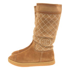 Chanel Moutonboa Boots Brown 37.5 — view 2